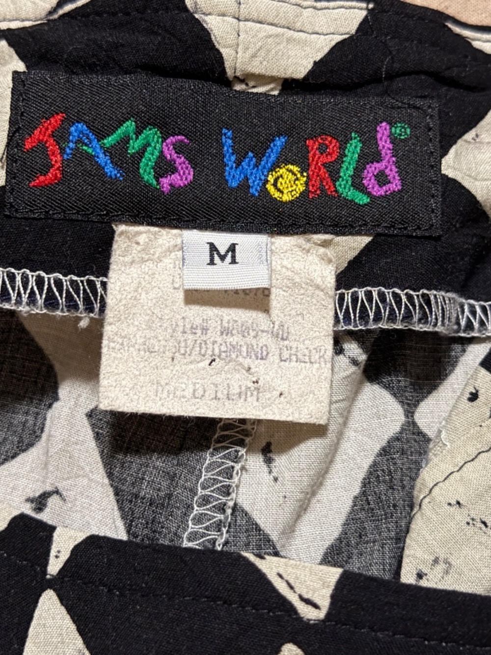 Jams World Vintage Black White Abstract Checkerboard Wrap Skort Shorts skirt M - Picture 5 of 13
